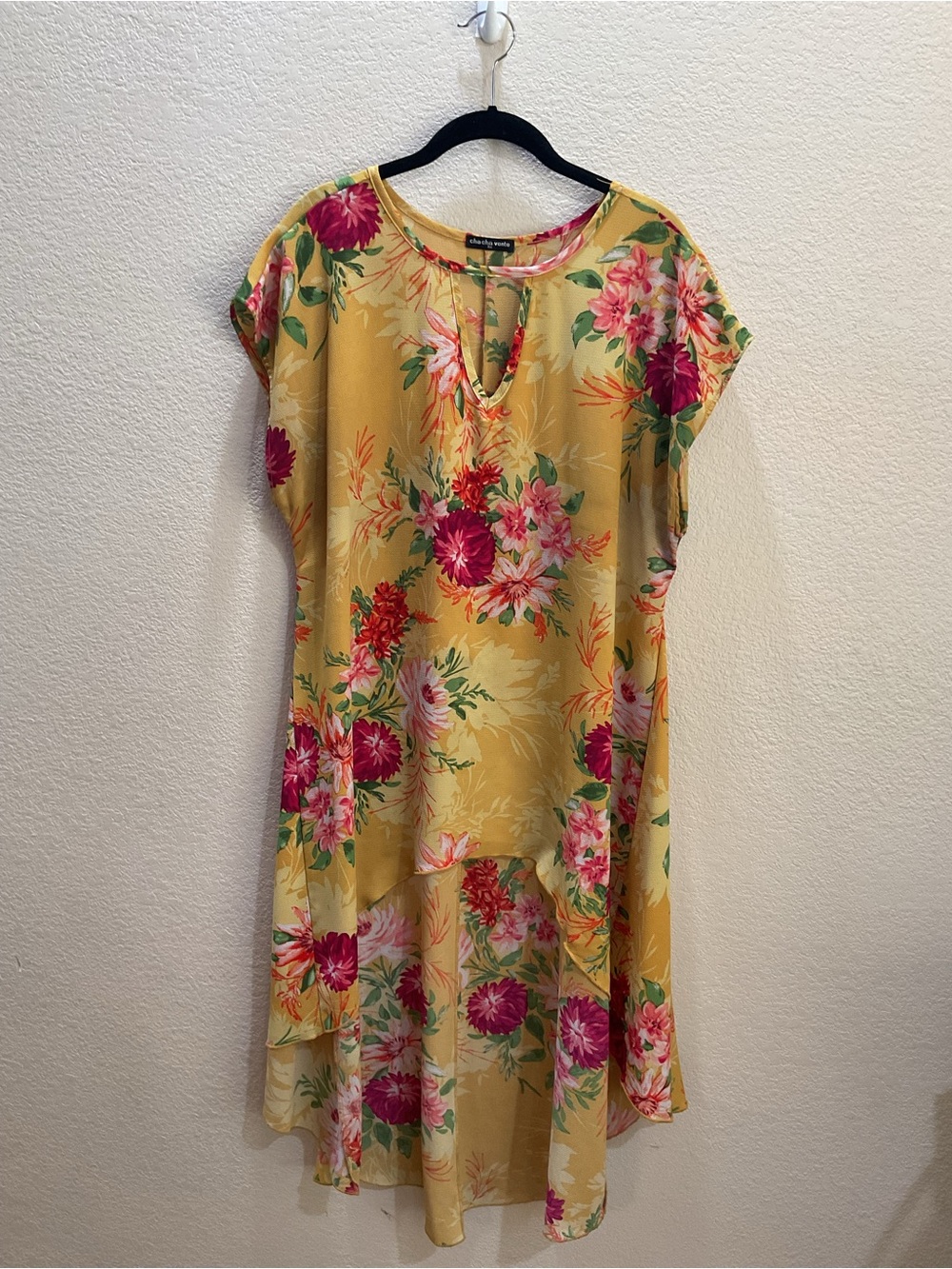 Yellow Floral High-Low Summer Tunic